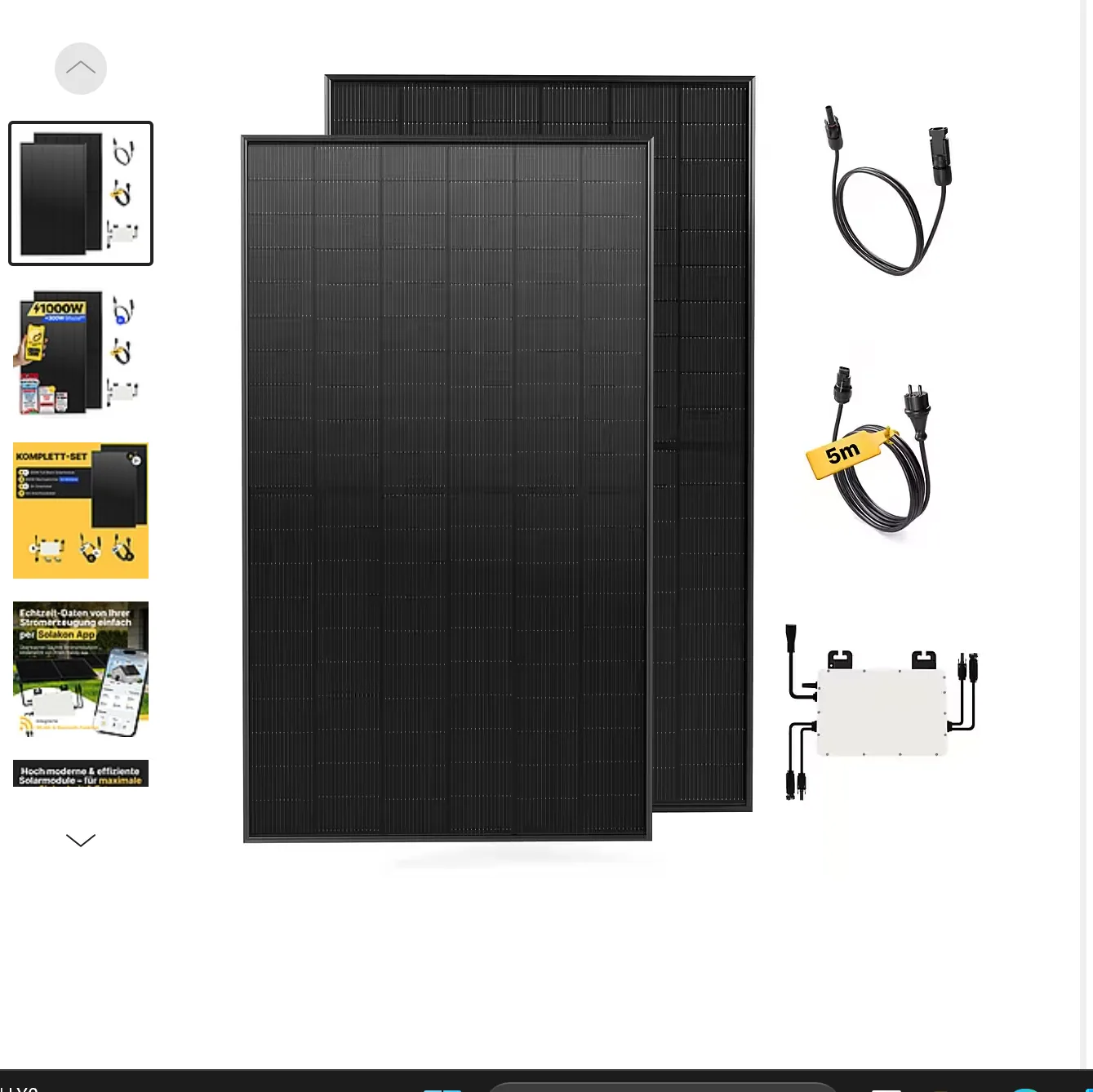 Balkonkraftwerk-Set Solakon onBasic 1000W Balkonkraftwerk Komplettset – 1000 W / 800 W Mini-PV – 2× 500 W JA Solar bifazial + FoxESS WR