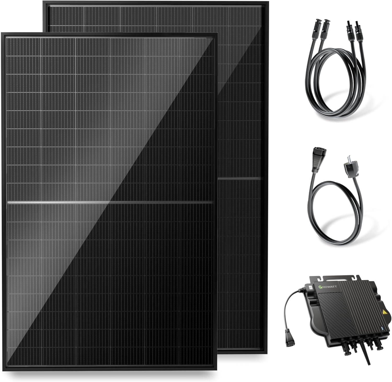Balkonkraftwerk-Set Solakon Pro 1600W Balkonkraftwerk (bifazial) – Glas-Glas bifazial – drosselbar auf 800 W, hohe Mehrleistung