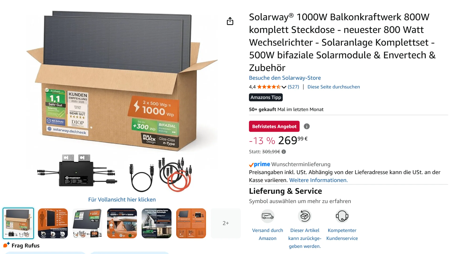 Solarway 1000W Glas-Glas Bifazial