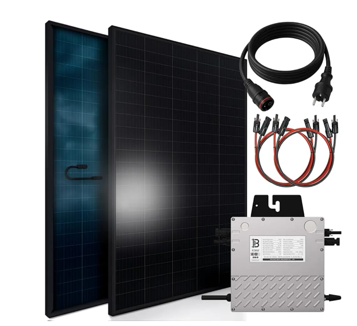 Balkonkraftwerk-Set SUNNIVA 920W Balkonkraftwerk – Bifazial Full Black – 800 W Beny WR + 2× 460 Wp Glas-Glas